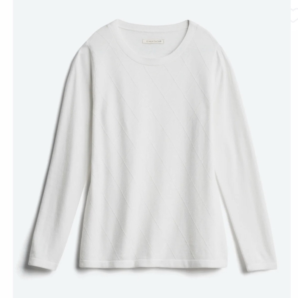 NWT 41 Hawthorn Cream diamond patterned sweater